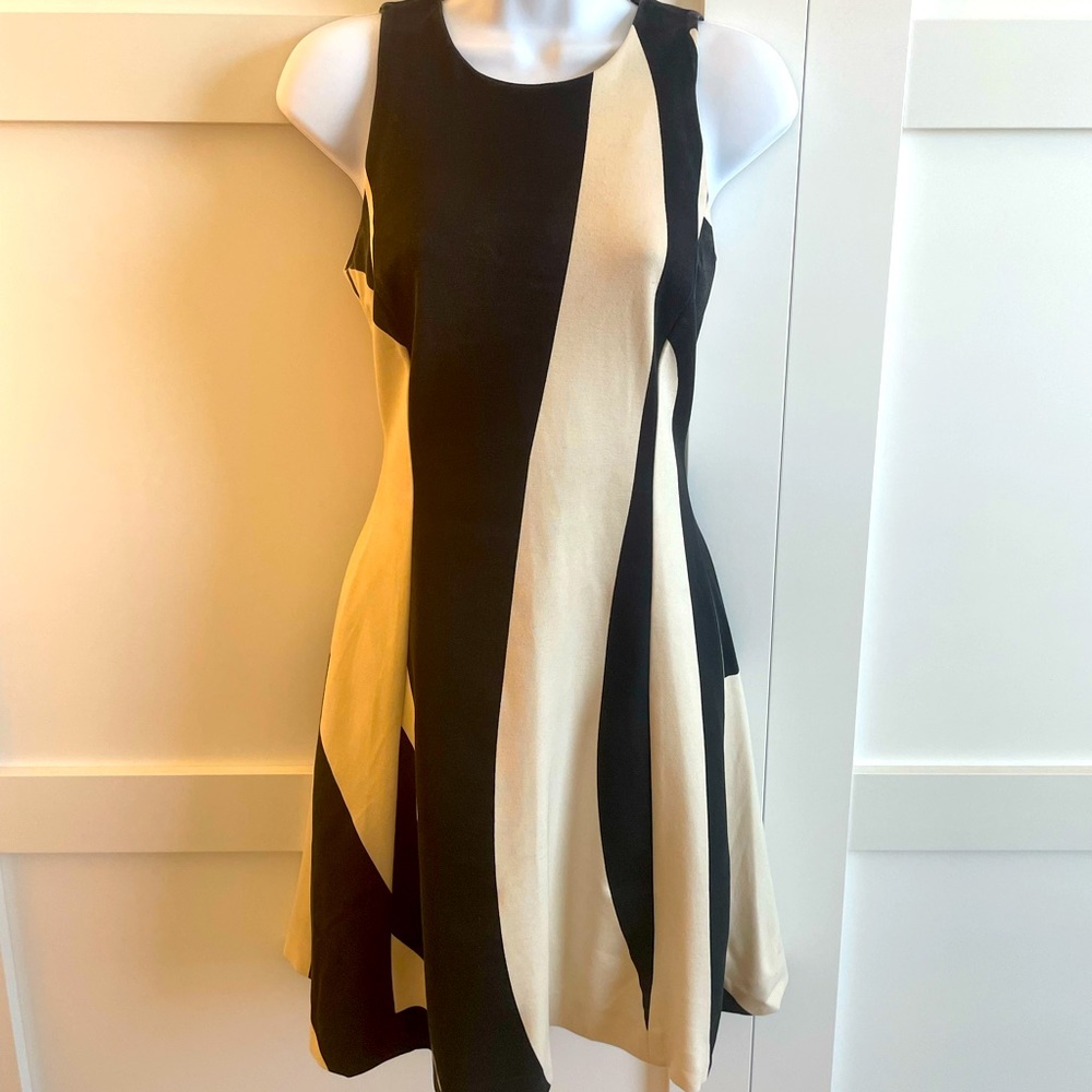 Banana Republic Work Dress Cream Black Small